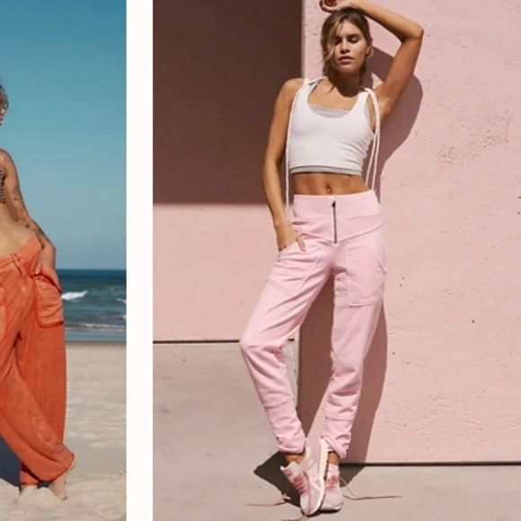 Free People On The Road Pants in Petal Pink - Picture 4 of 16